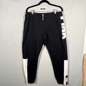 Victoria's Secret Pink Sweatpants Womens Medium Black White Colorblock Ankle Zip